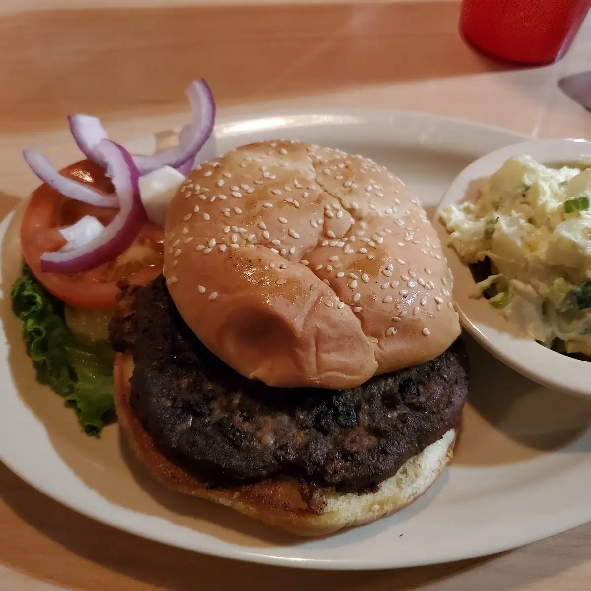 Black Bean Burger and Potato Salad