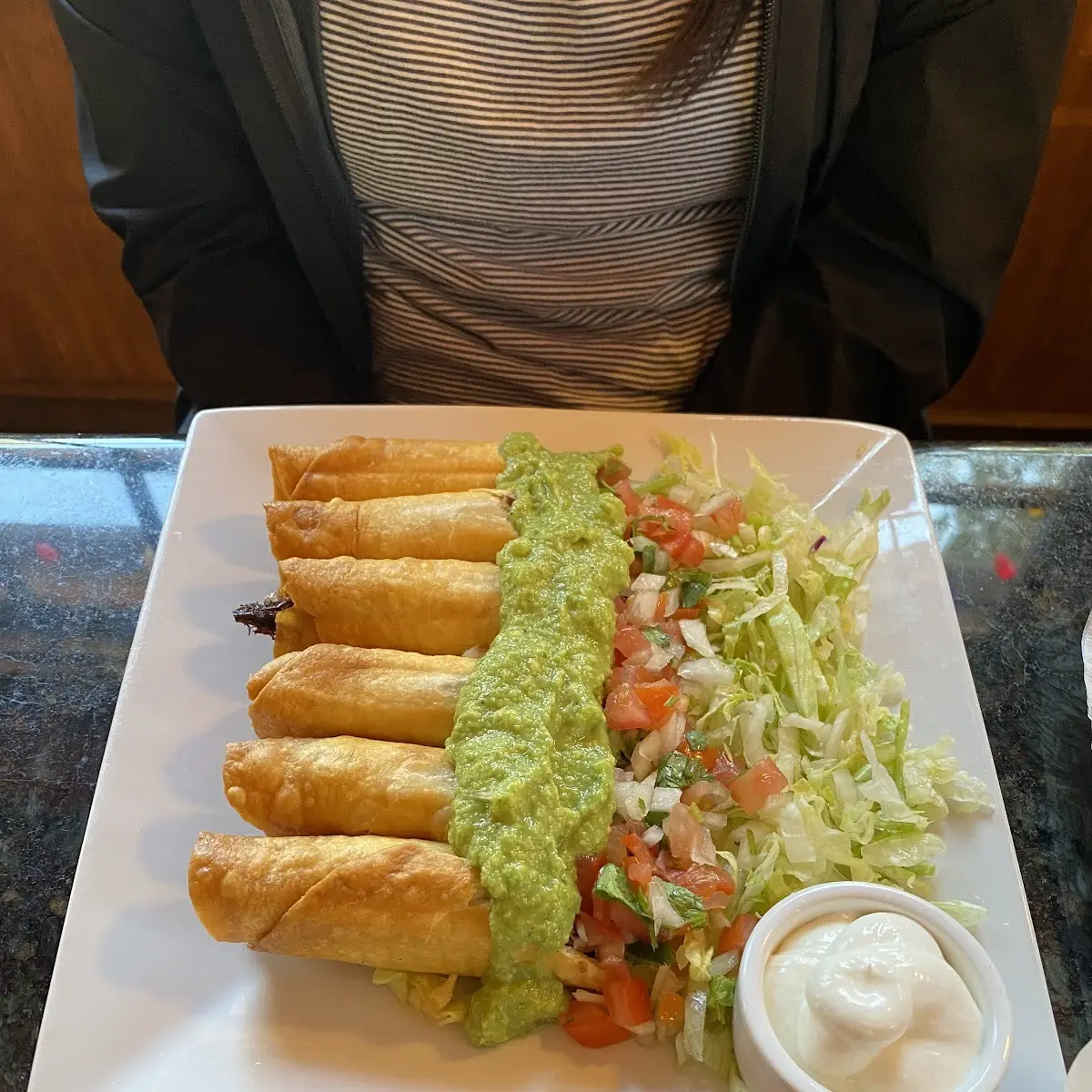 Rolled Taquitos and Guacamole