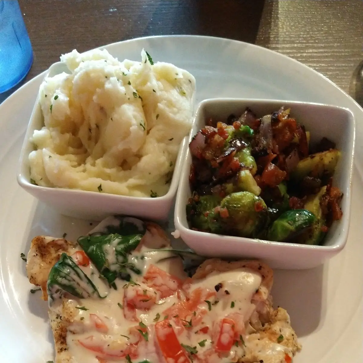 Grilled Chicken Brussel Sprouts and Mashed Potatoes
