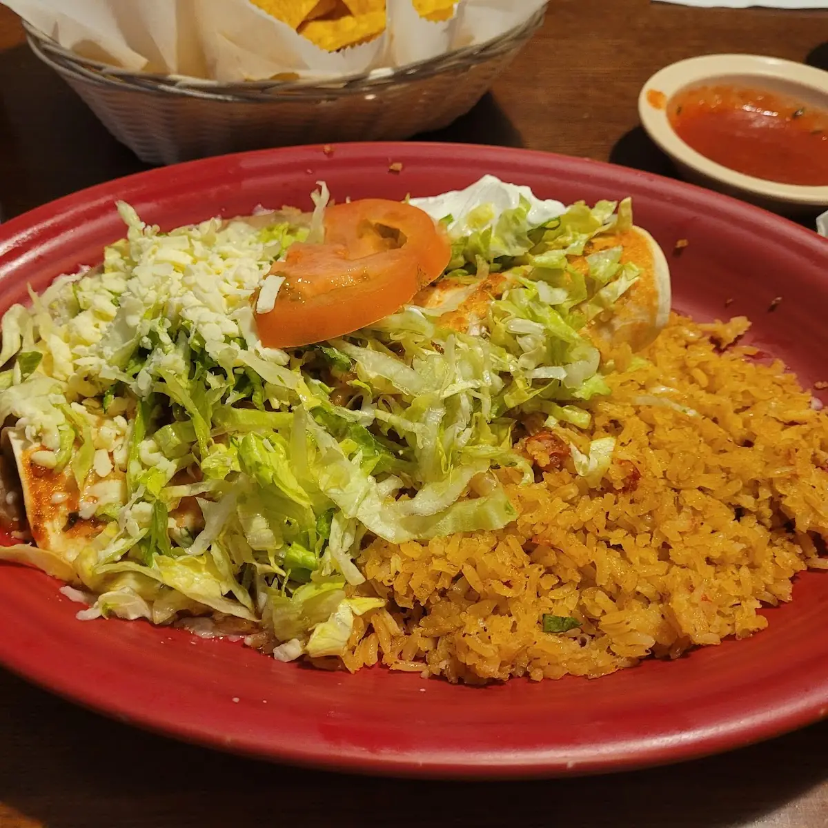 Chicken Burrito with Rice and Beans