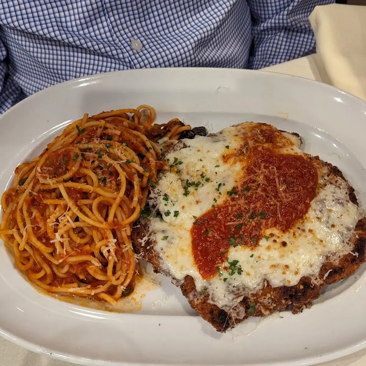 Chicken Parmesan Spaghetti Marinara