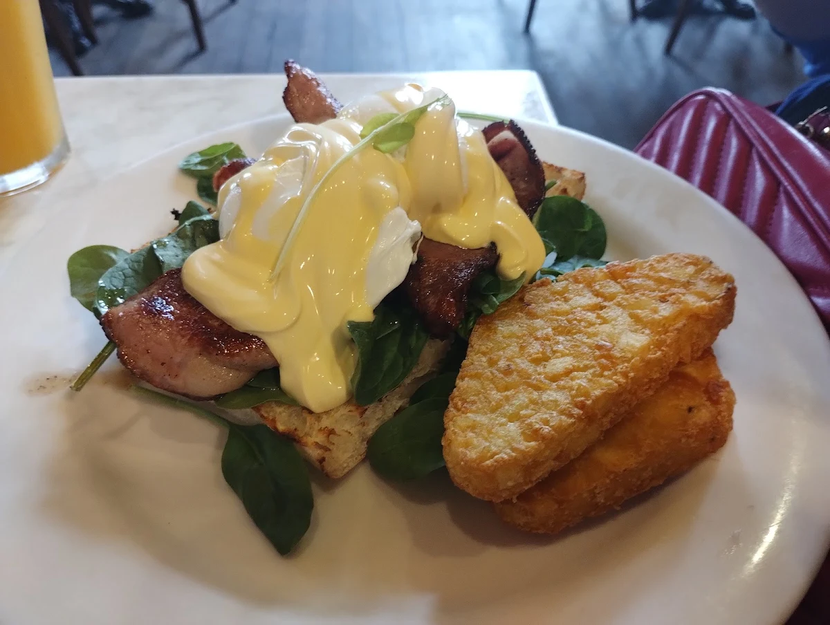 Eggs Hollandaise with Bacon, Dôme Café - Albany