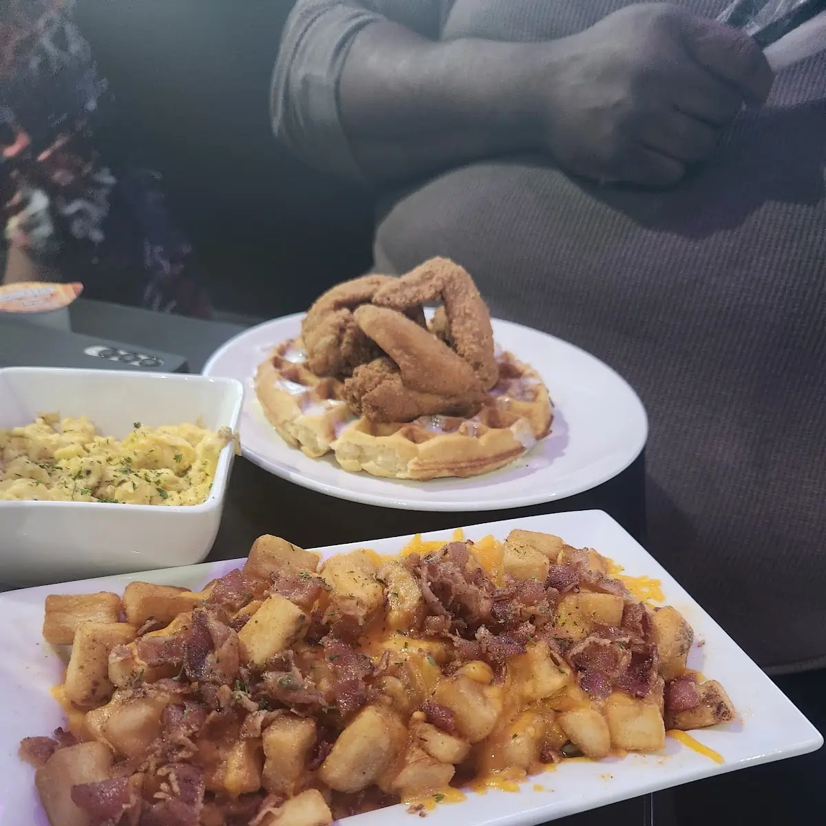 Loaded Hash Browns Chicken & Waffles