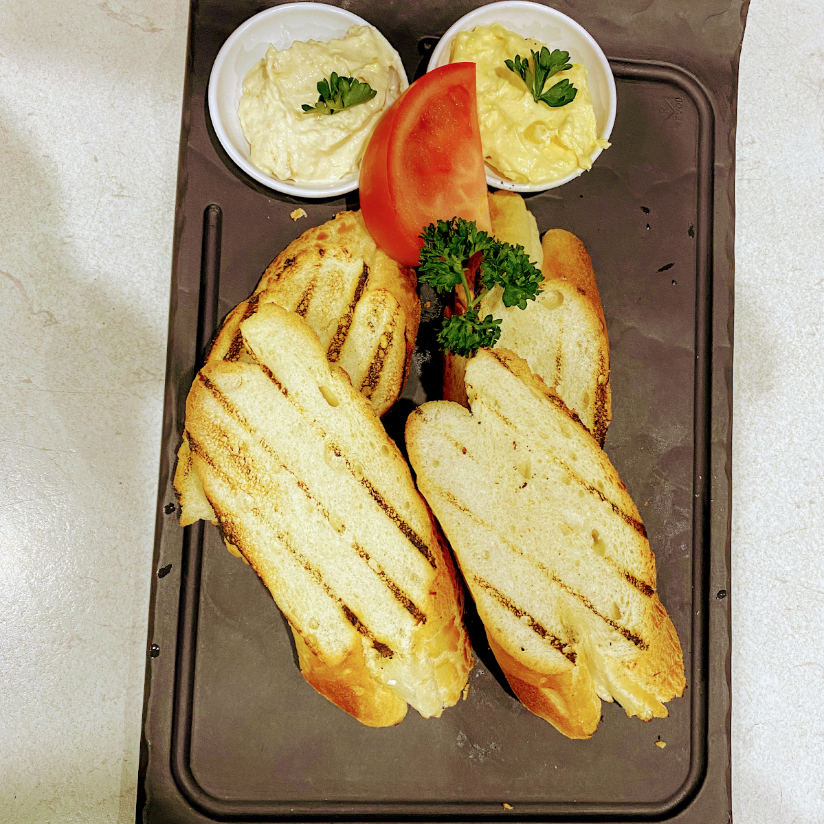 Garlic Bread Trio, Route 66 Restaurant