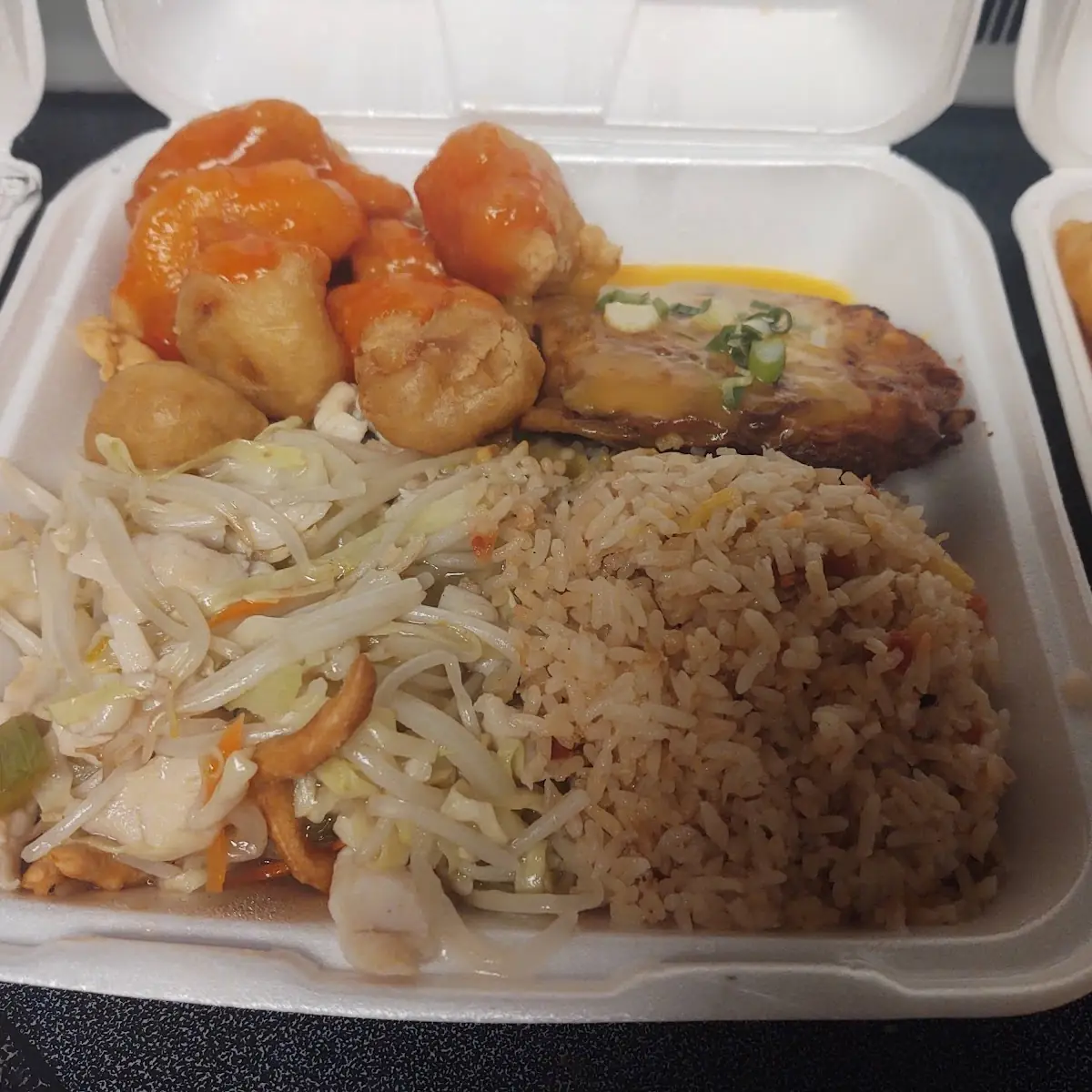 Combo Fried Rice with Sweet and Sour Chicken