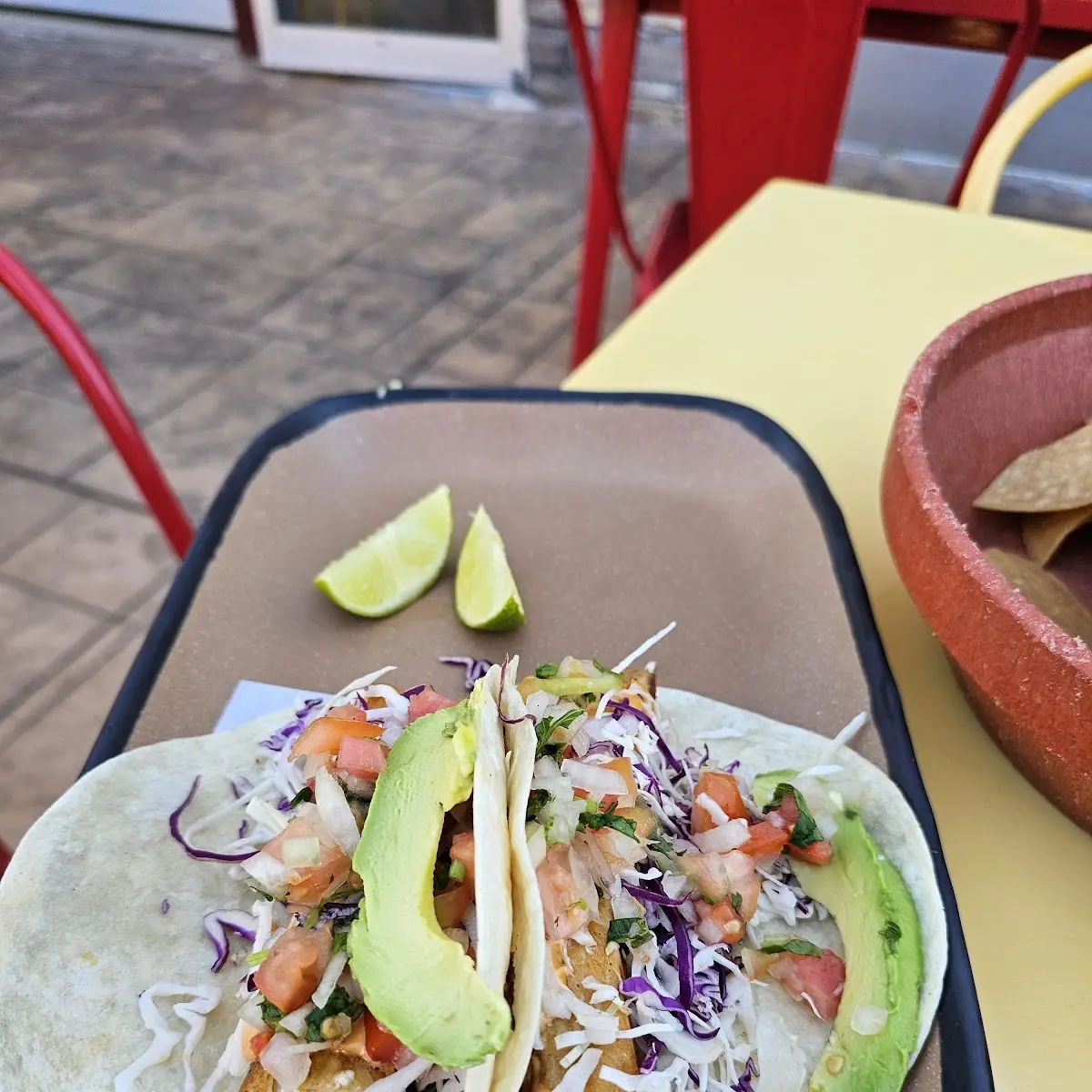 Fried Fish Tacos with Salsa Verde
