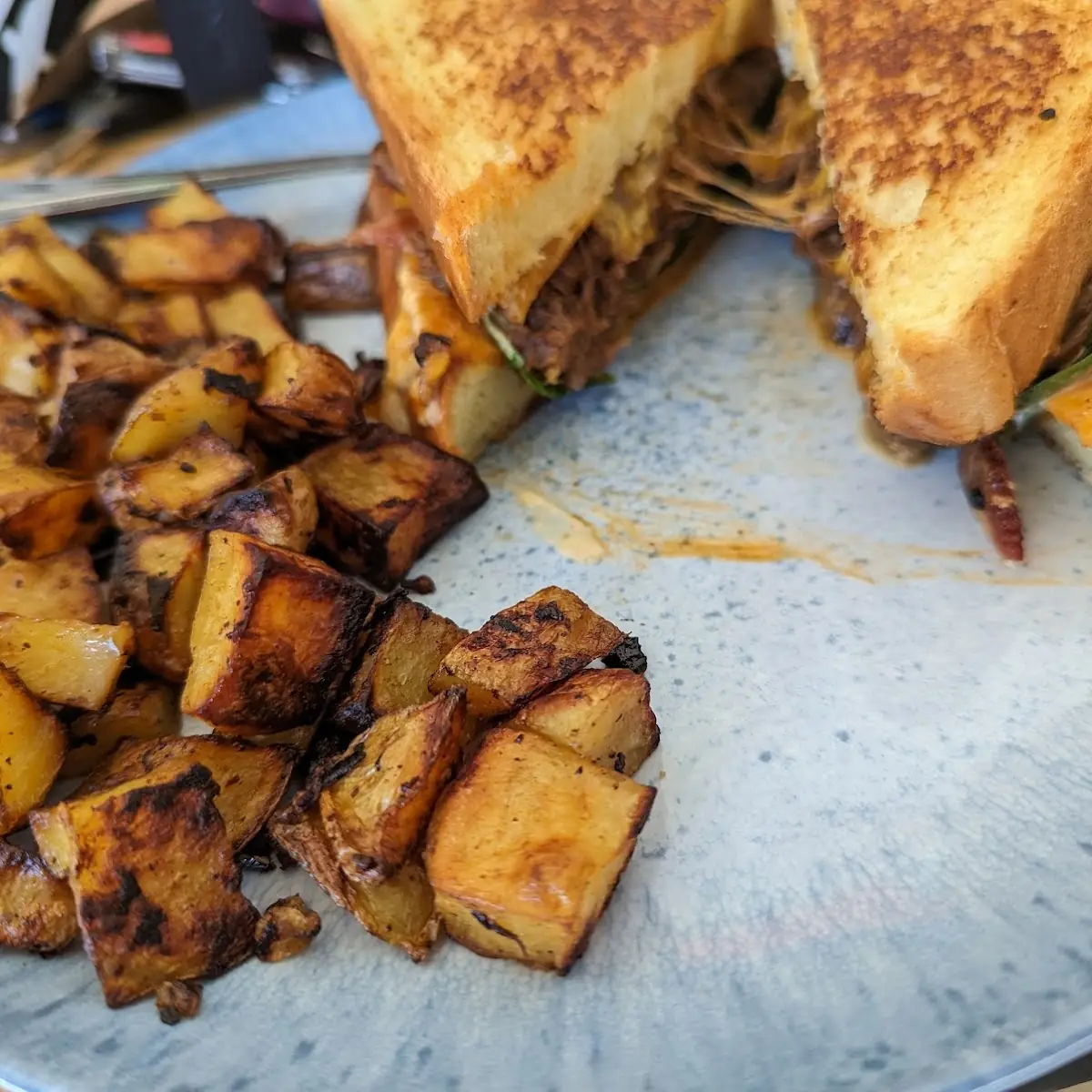 BBQ Beef Melt with Hash Browns