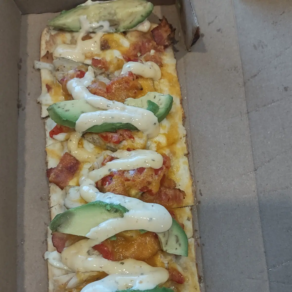 California Chicken and Avocado Flatbread