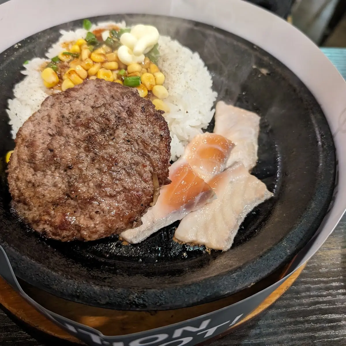 Hamburger Steak Teppan Rice