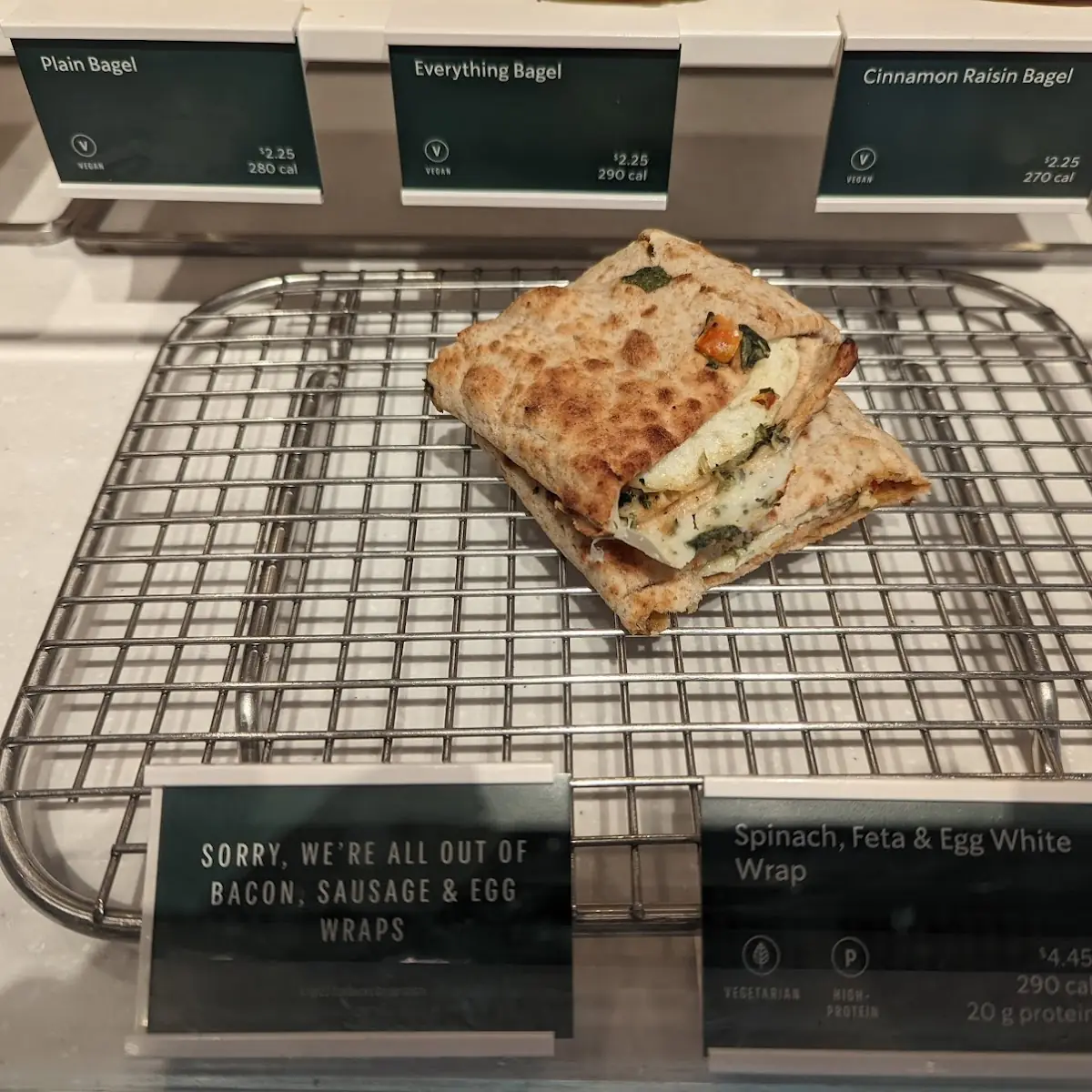 Spinach Feta & Egg White Wrap