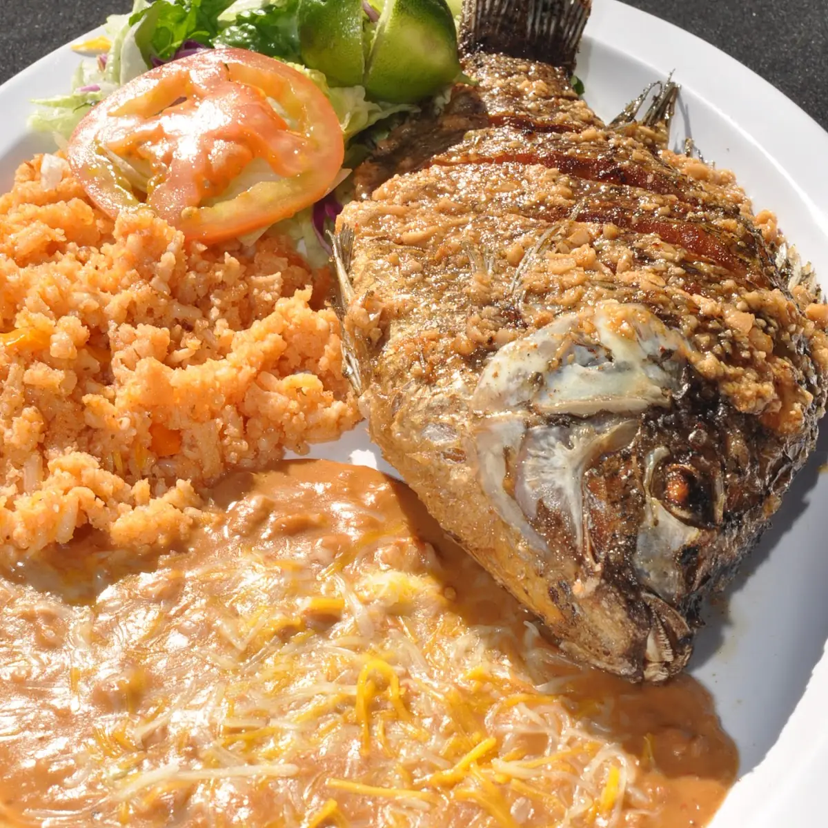 Mojarra Frita with Garlic Sauce