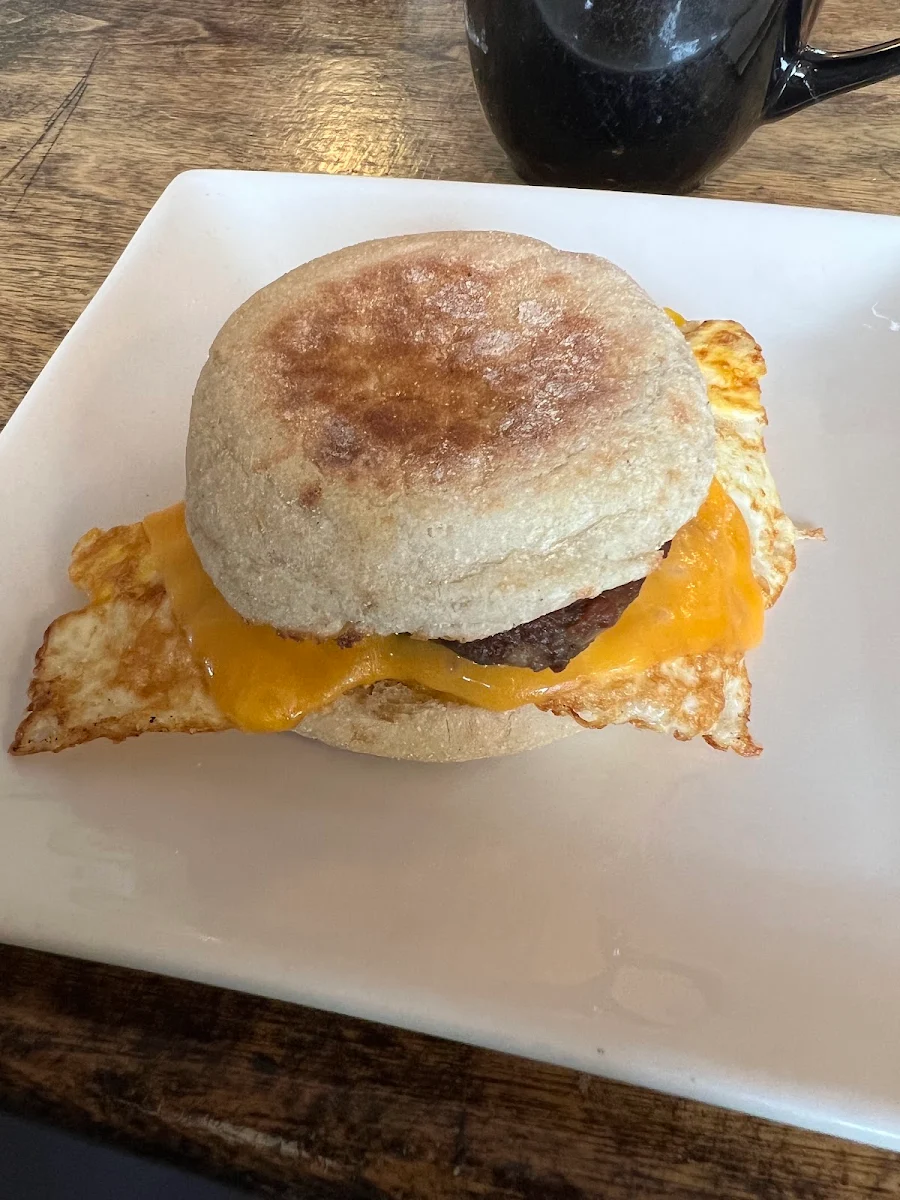 English Muffin with Sausage, Alice's Village Cafe