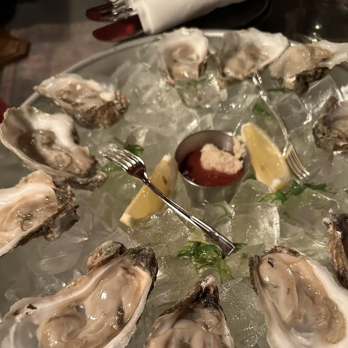 Raw Oysters on Crushed Ice