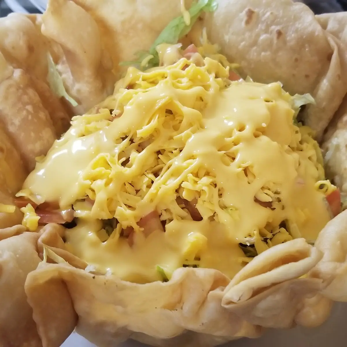 Taco Salad with Queso Dip
