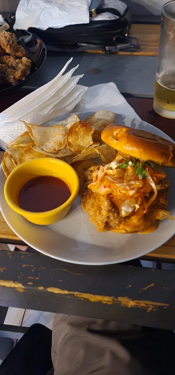 Fried Chicken Sandwich with Kimchi