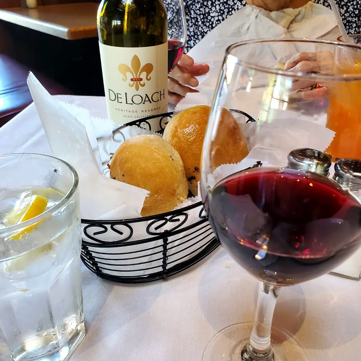 Bottled Wine and Bread Basket