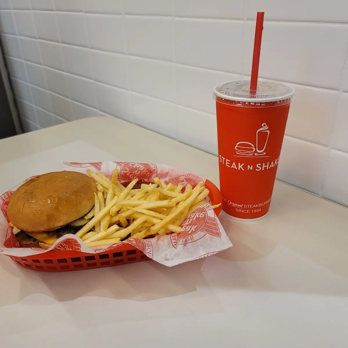 Double Cheese Burger Fries Sweet Tea