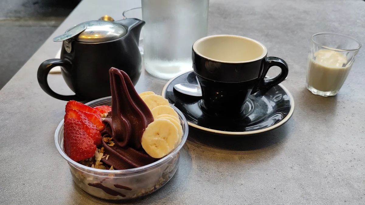 Acai Bowl and Earl Grey Tea with Soya Milk, SHUK Surry Hills
