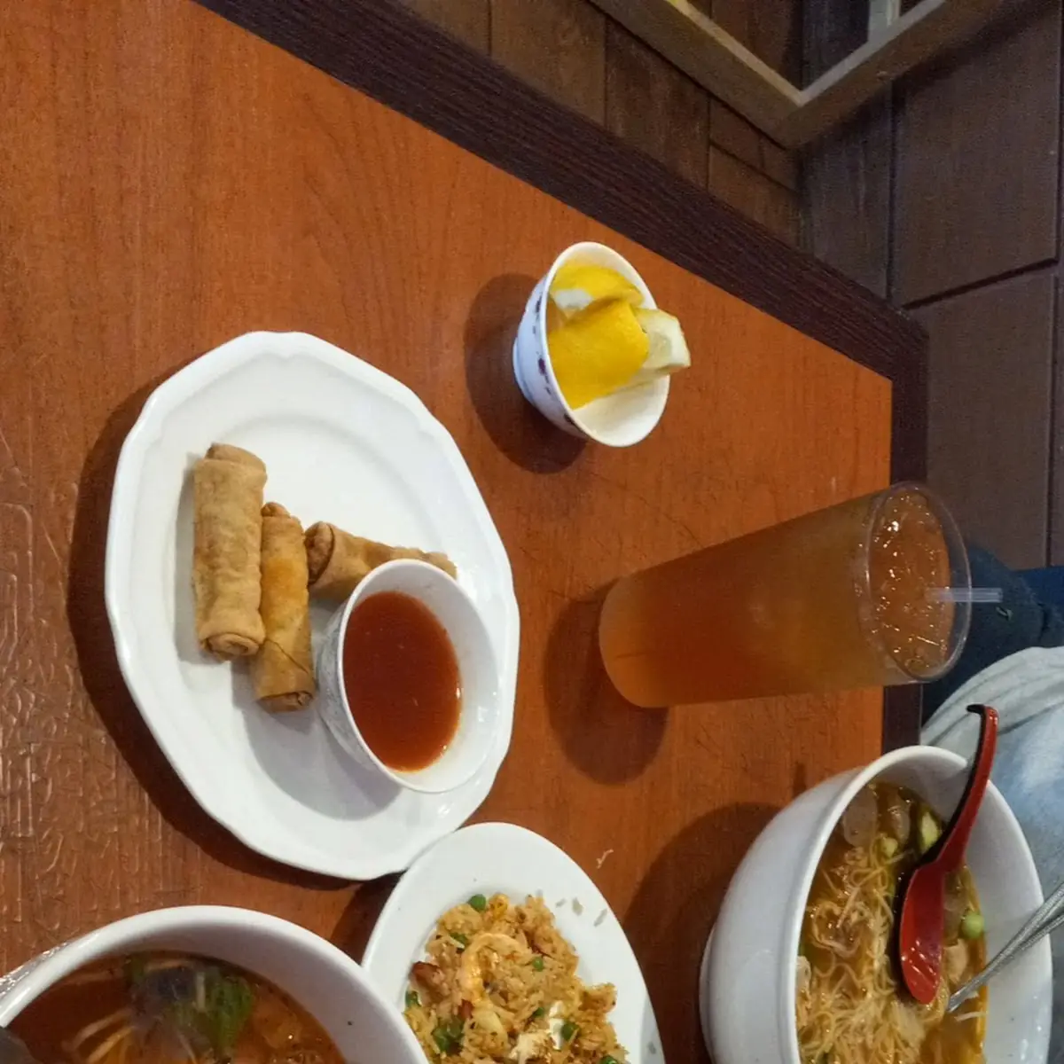 Pho DAC Biet Combination Fried Rice Crispy Egg Rolls