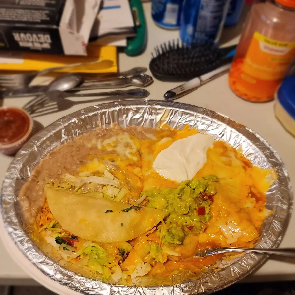 2 Ground Beef Enchiladasand a Chicken Soft Taco
