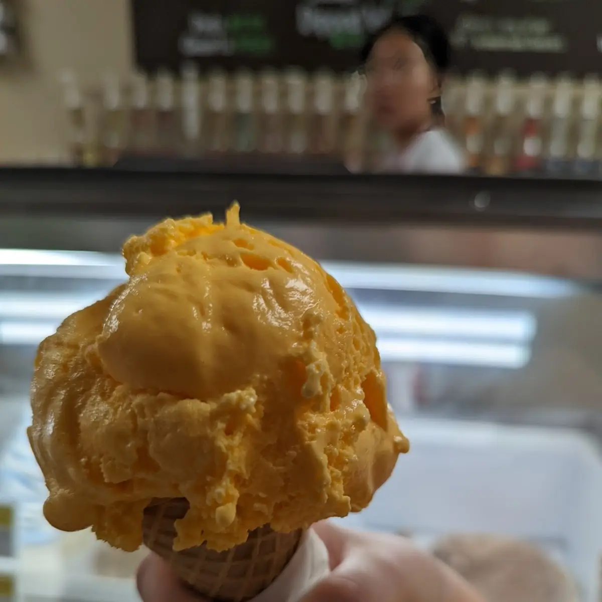 Mango Ice Cream Cone
