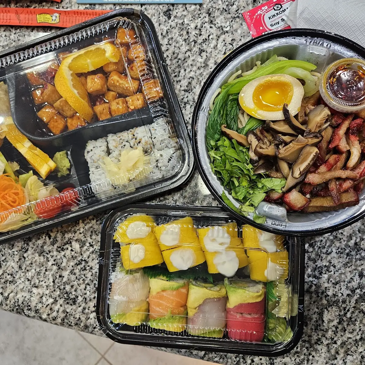 Orange Chicken Bento Box L Veggie Ramen R