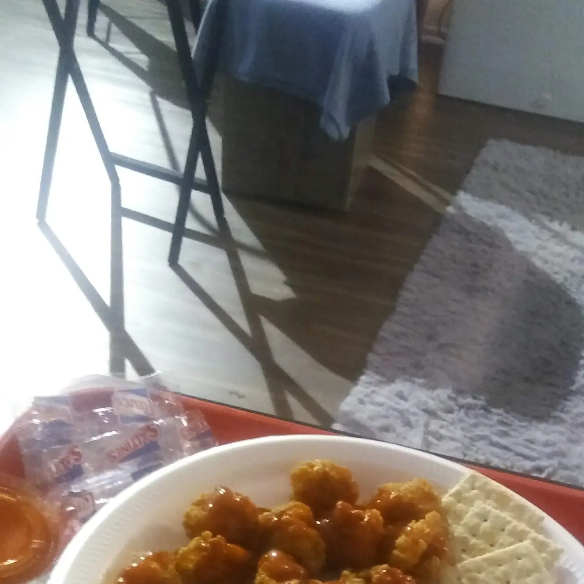 Small Shrimp Bomb Bag Cocktail and Hot Sauce
