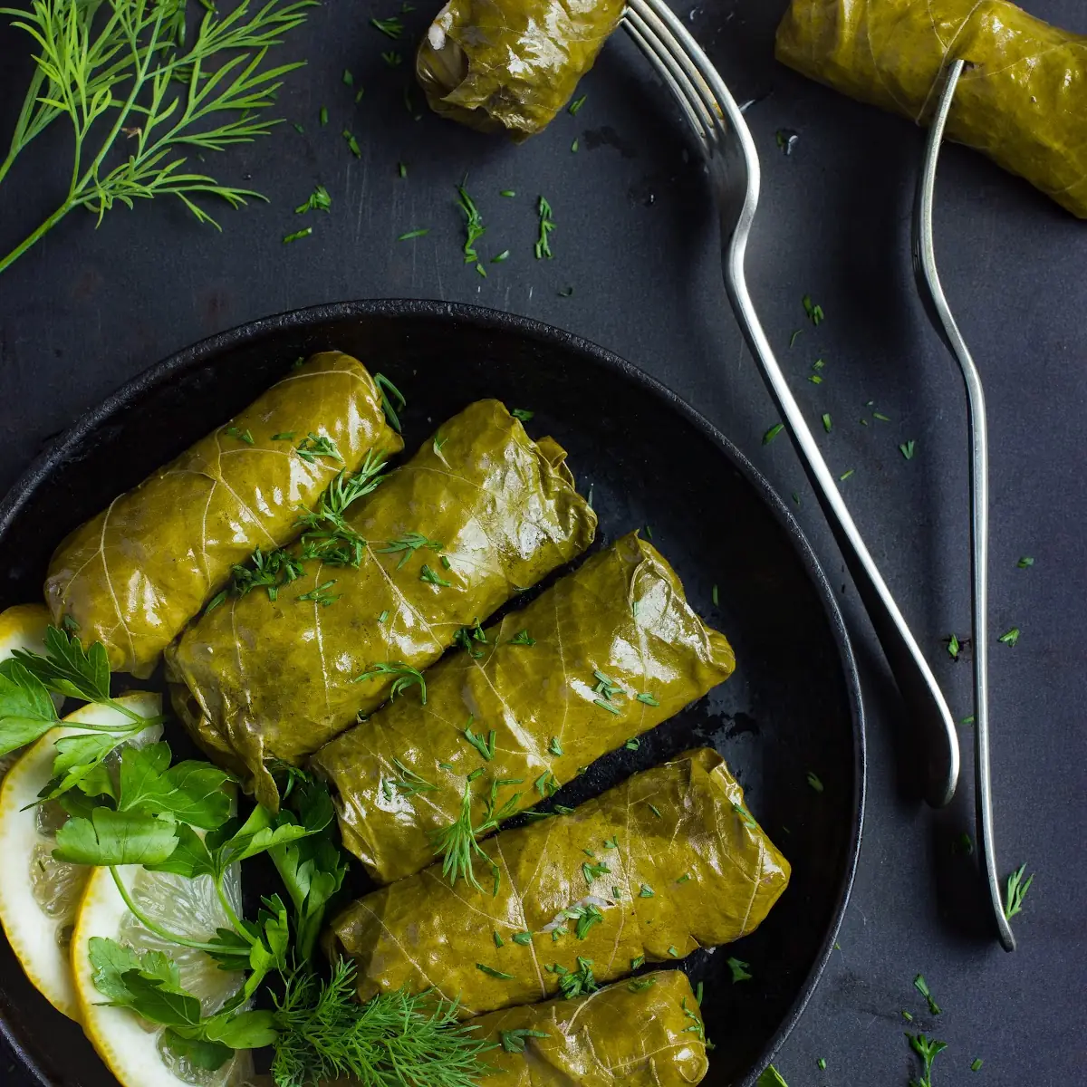 Stuffed Grape Leaves with Rice