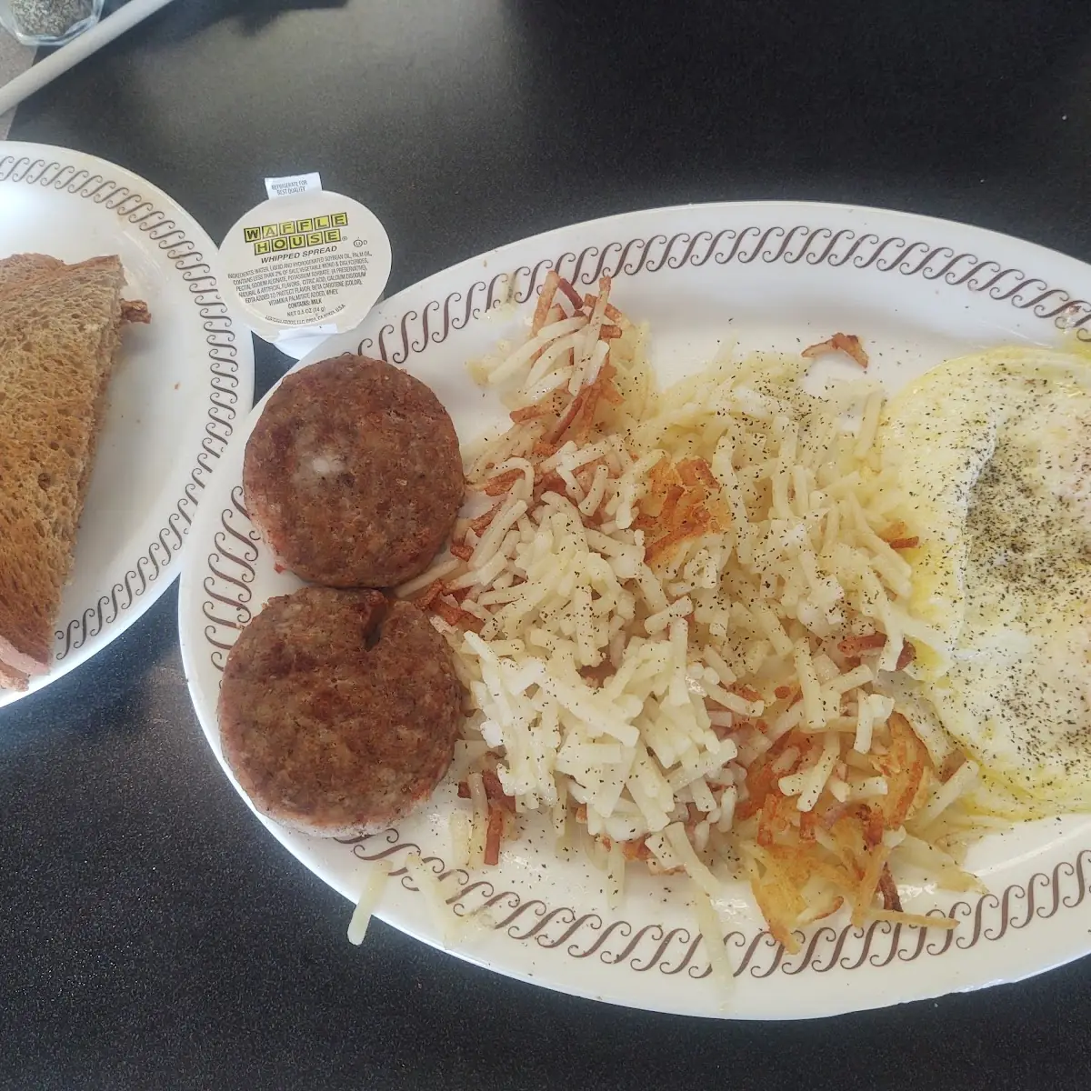 Eggs Sausage and Hash Browns