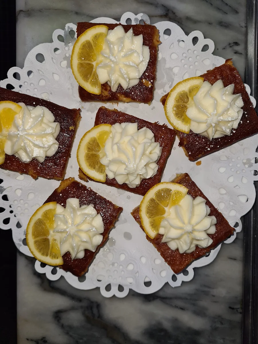 Lemon Flour Less Cake, Eltham Aromas Cafe Bar Beanery