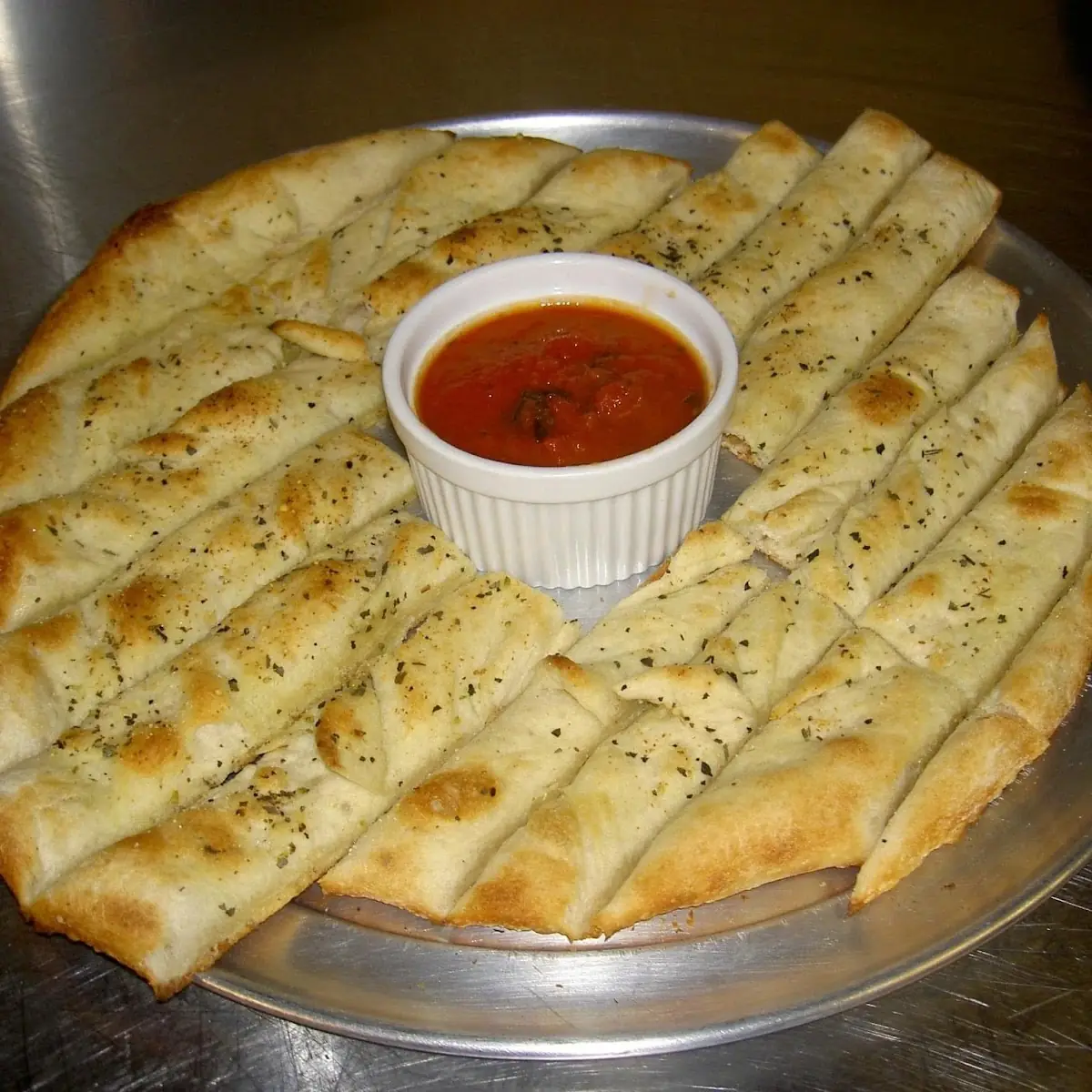 Focaccia Bread Sticks with Marinara Sauce for Dipping