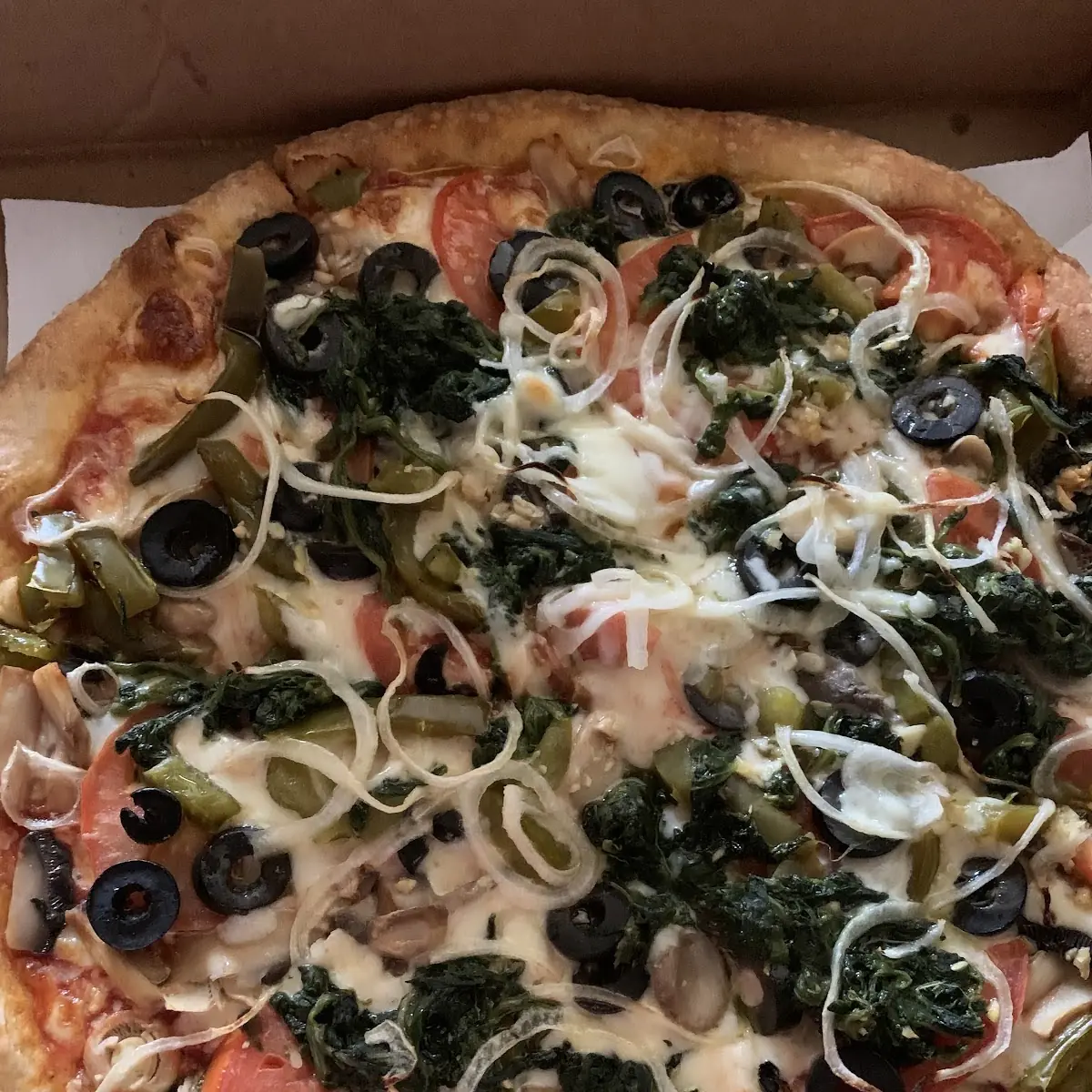 Veggie Pizza with Spinach