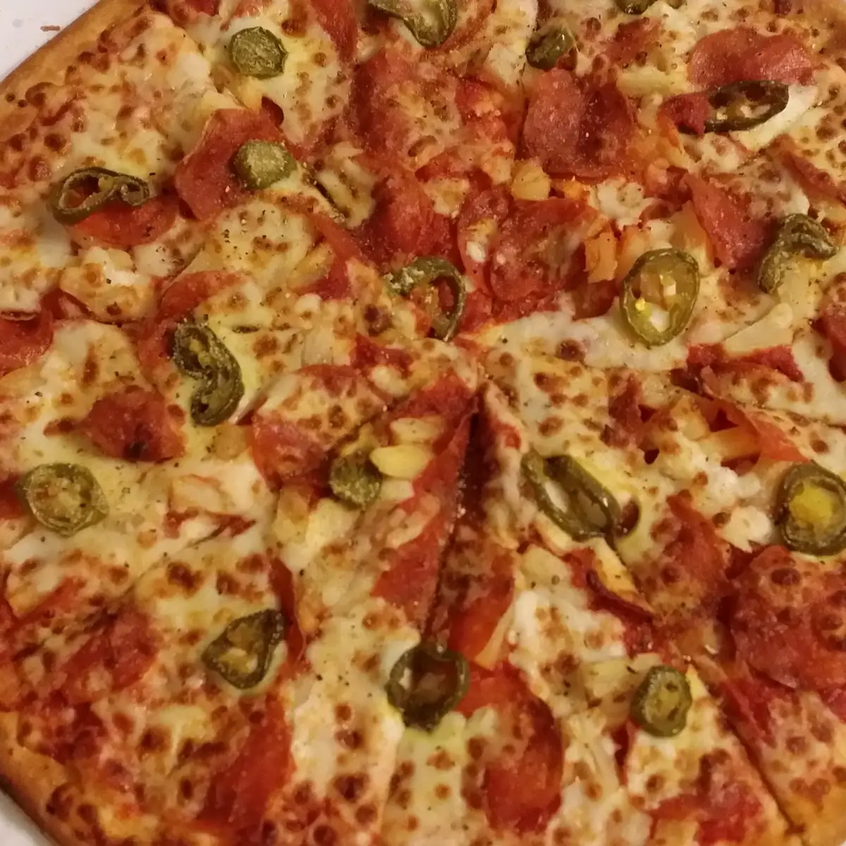 Pepperoni Pineapple and Jalapeno Thin Crust Pizza