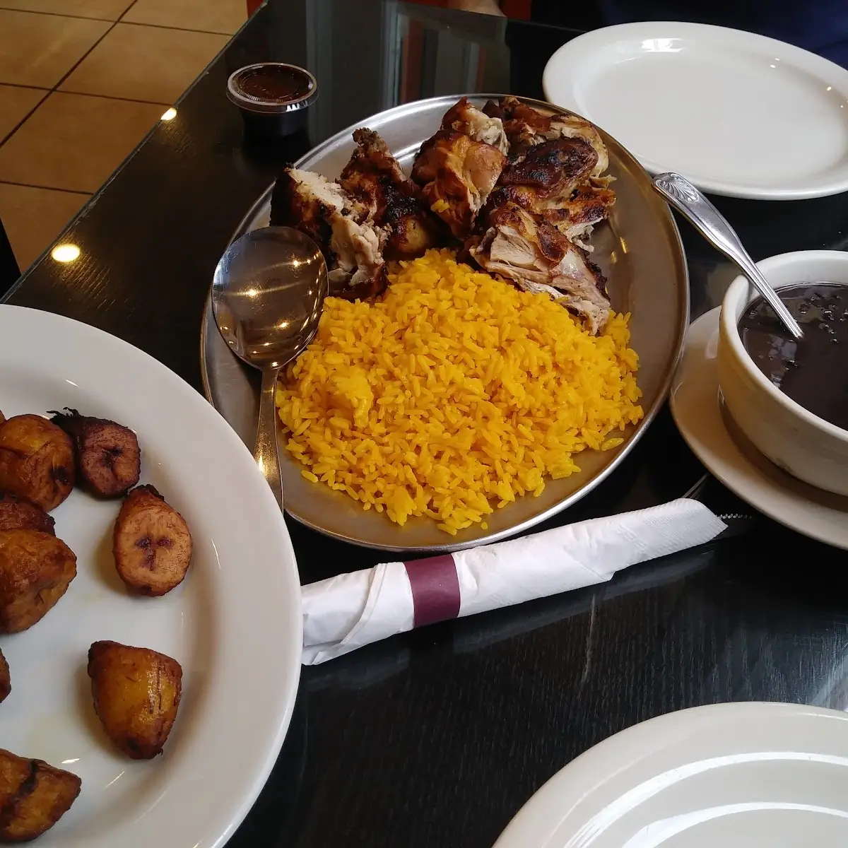 Pollo Asado Black Beans Fried Plantain