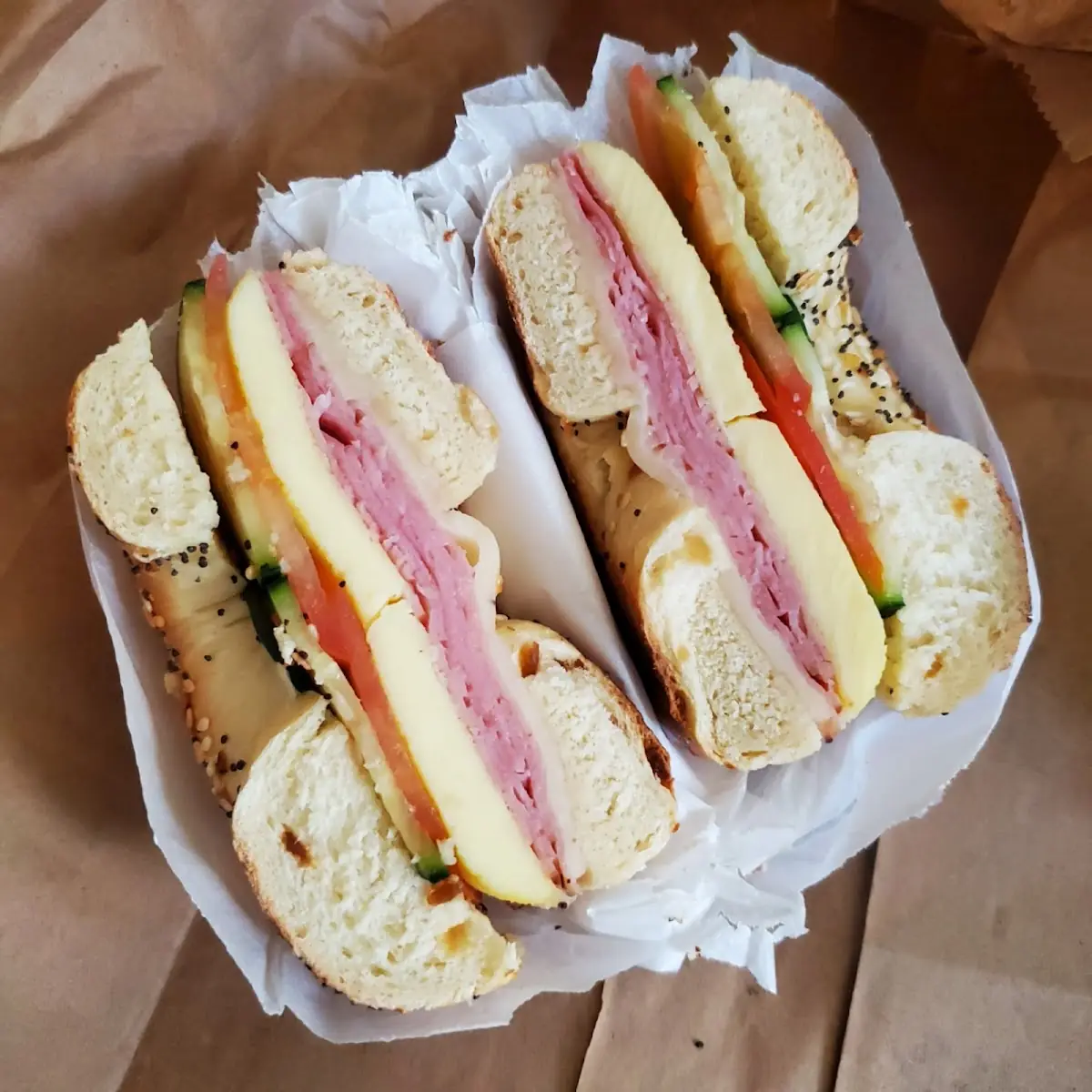 Ham and Cheese Bagel