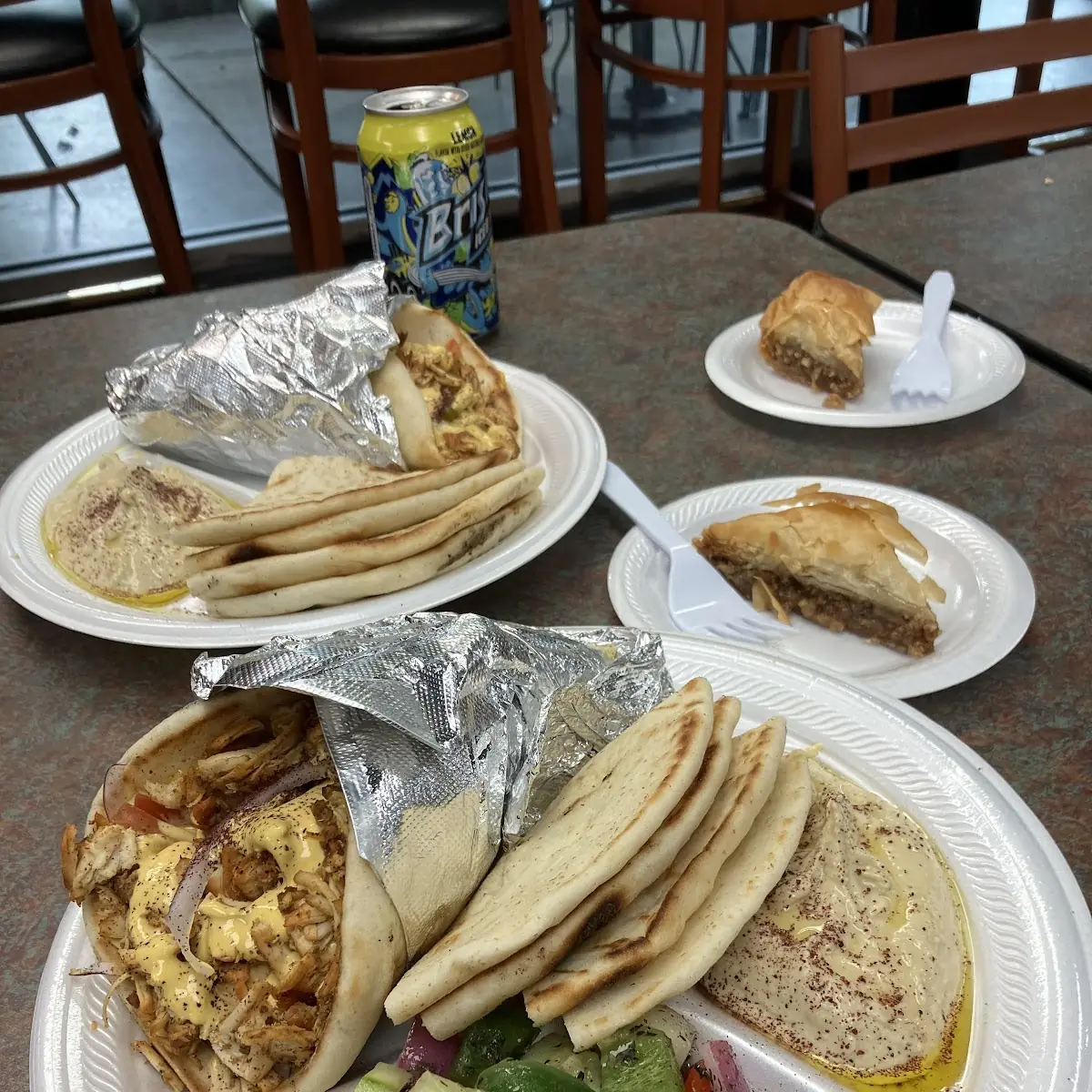 Beef and Lamb Gyro with Hummus Dip