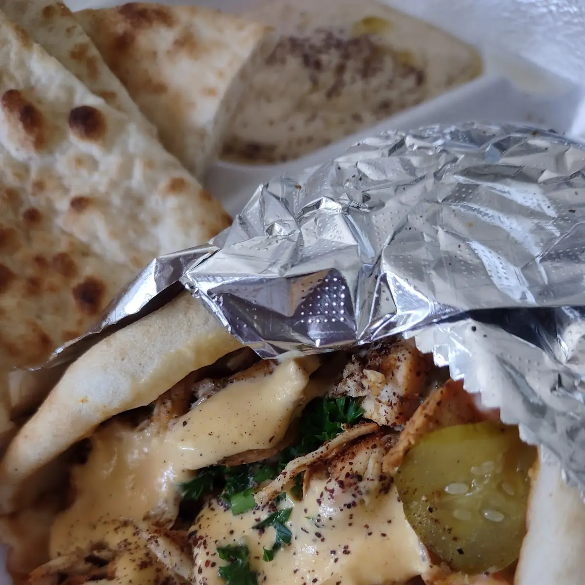 Chicken Shawarma and Hummus