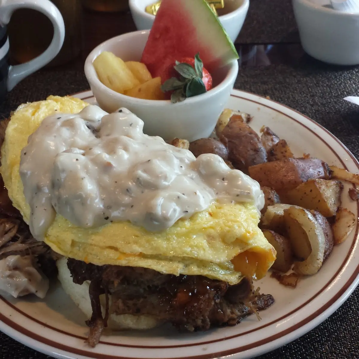 TWO EGGS W/ MEAT