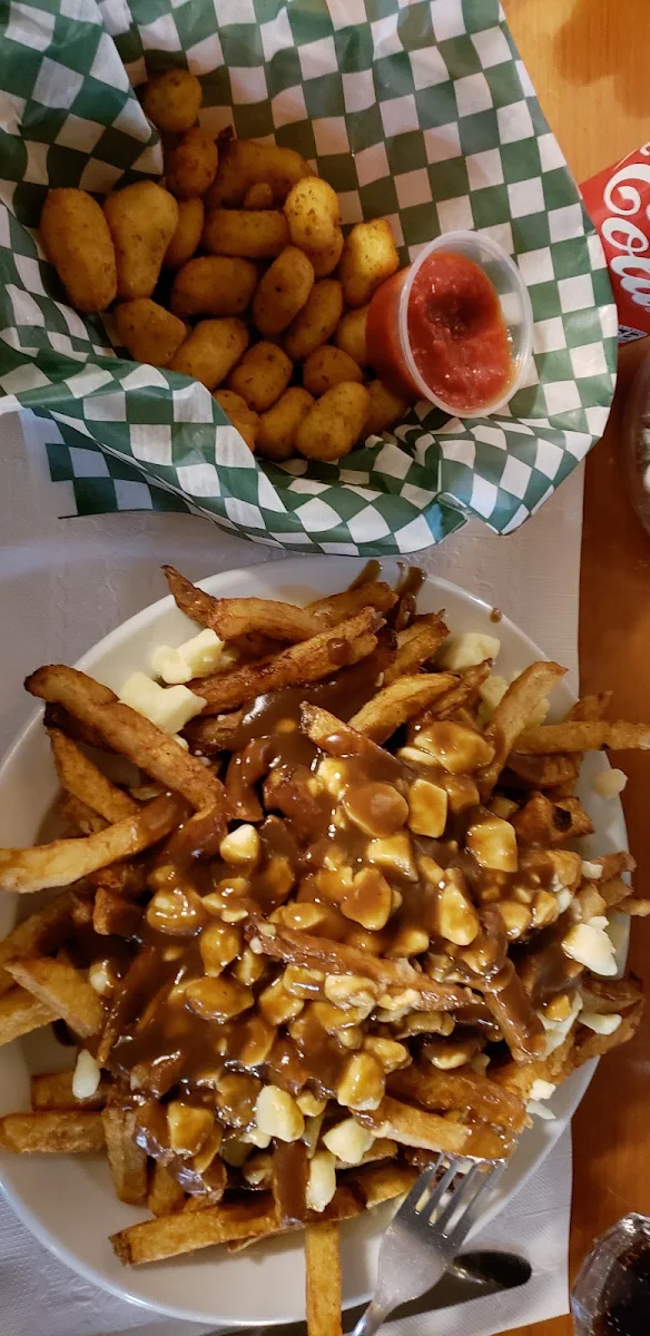 Poutine and Popcurds, J & A Bowers Restaurant
