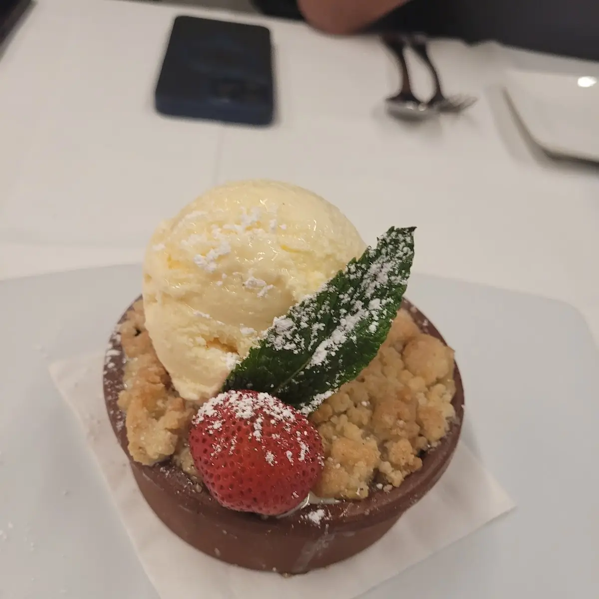 Apple Crumble with Vanilla Ice Cream