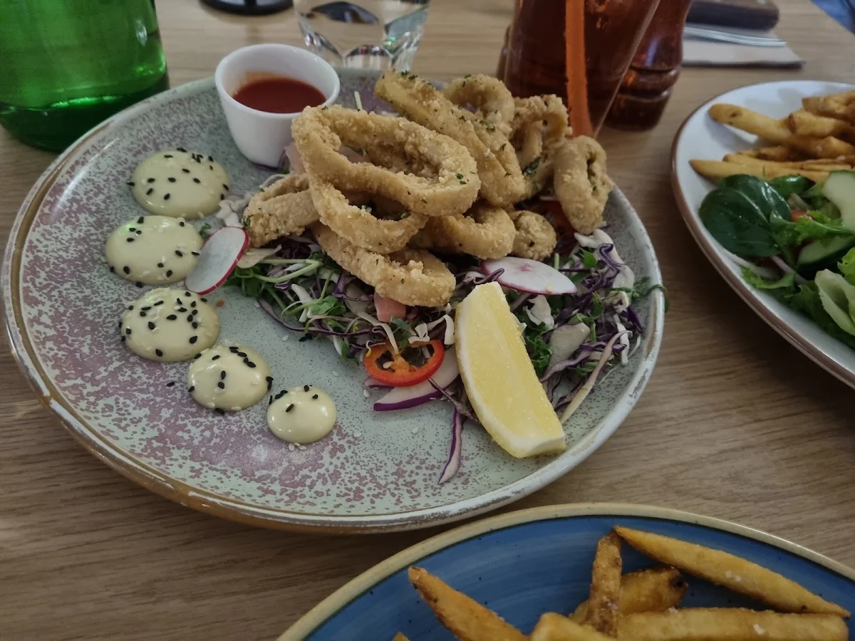 Baby Calamari Salad, Woodfired Mediterranean Grill & Cafe