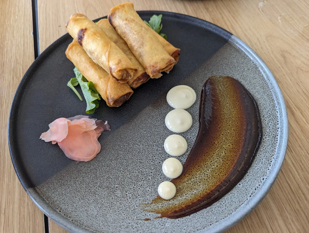 Peking Duck Spring Rolls, Woodfired Mediterranean Grill & Cafe