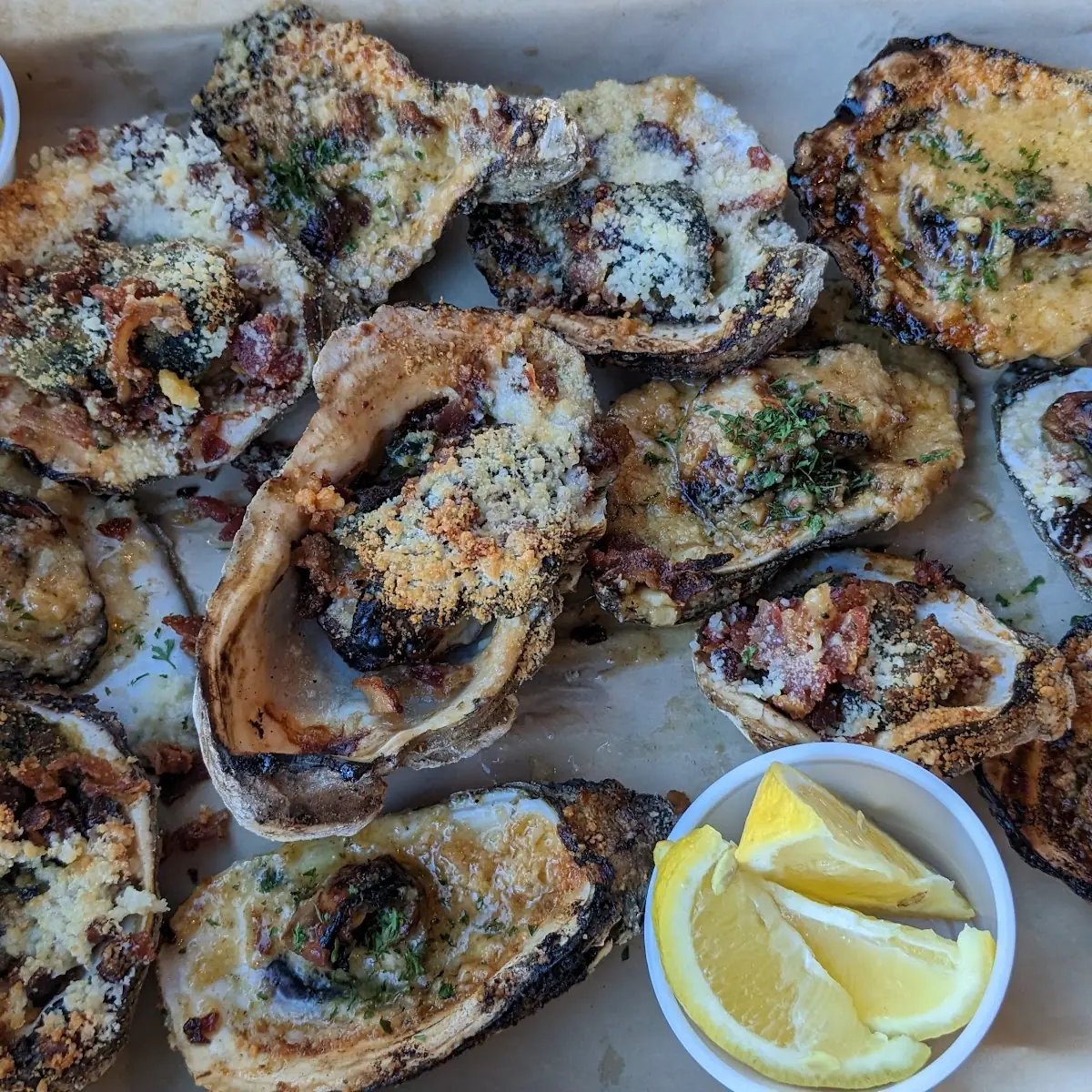 Cajun Garlic Parmesan Oysters Rockefeller