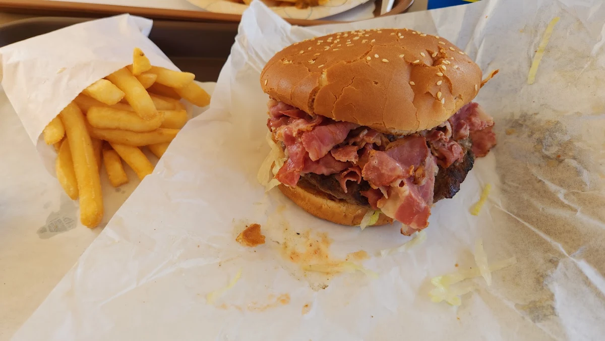 Pastrami Burger and Fries