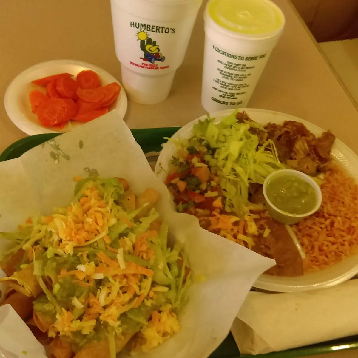 Taquitos and Chile Verde Plate
