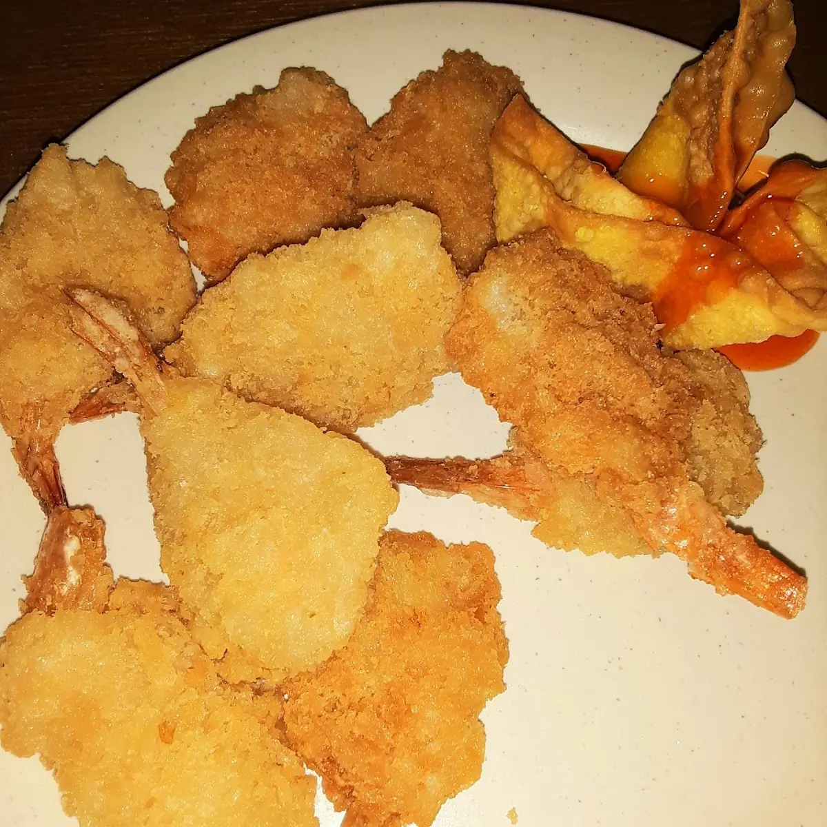 Battered Fried Shrimp and Cream Cheese Won Ton's