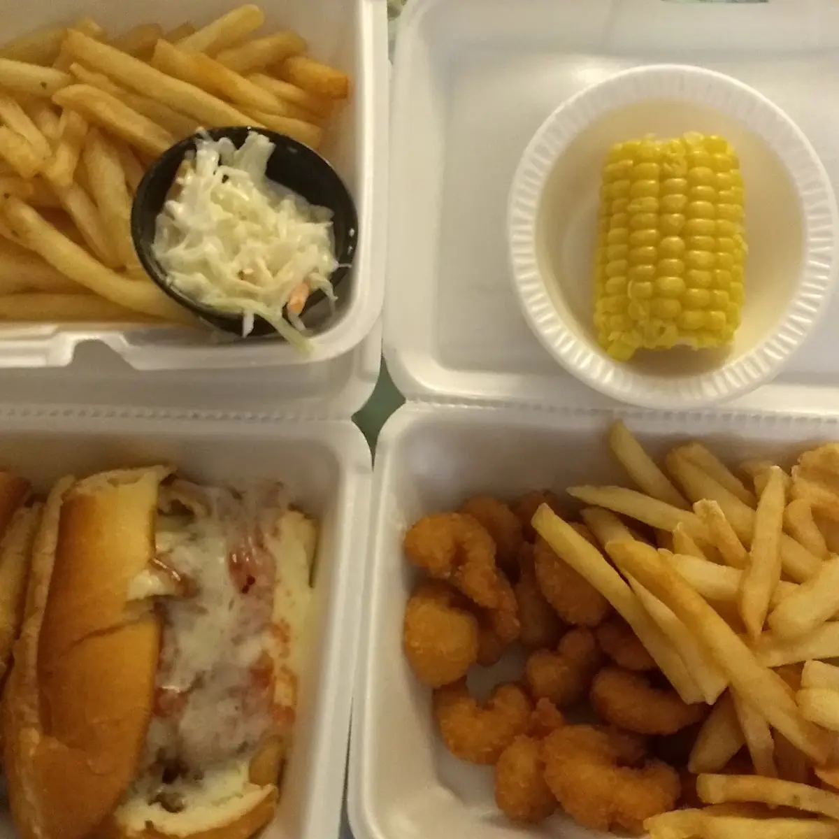 Shrimp Basket and Chicken Parm Sub