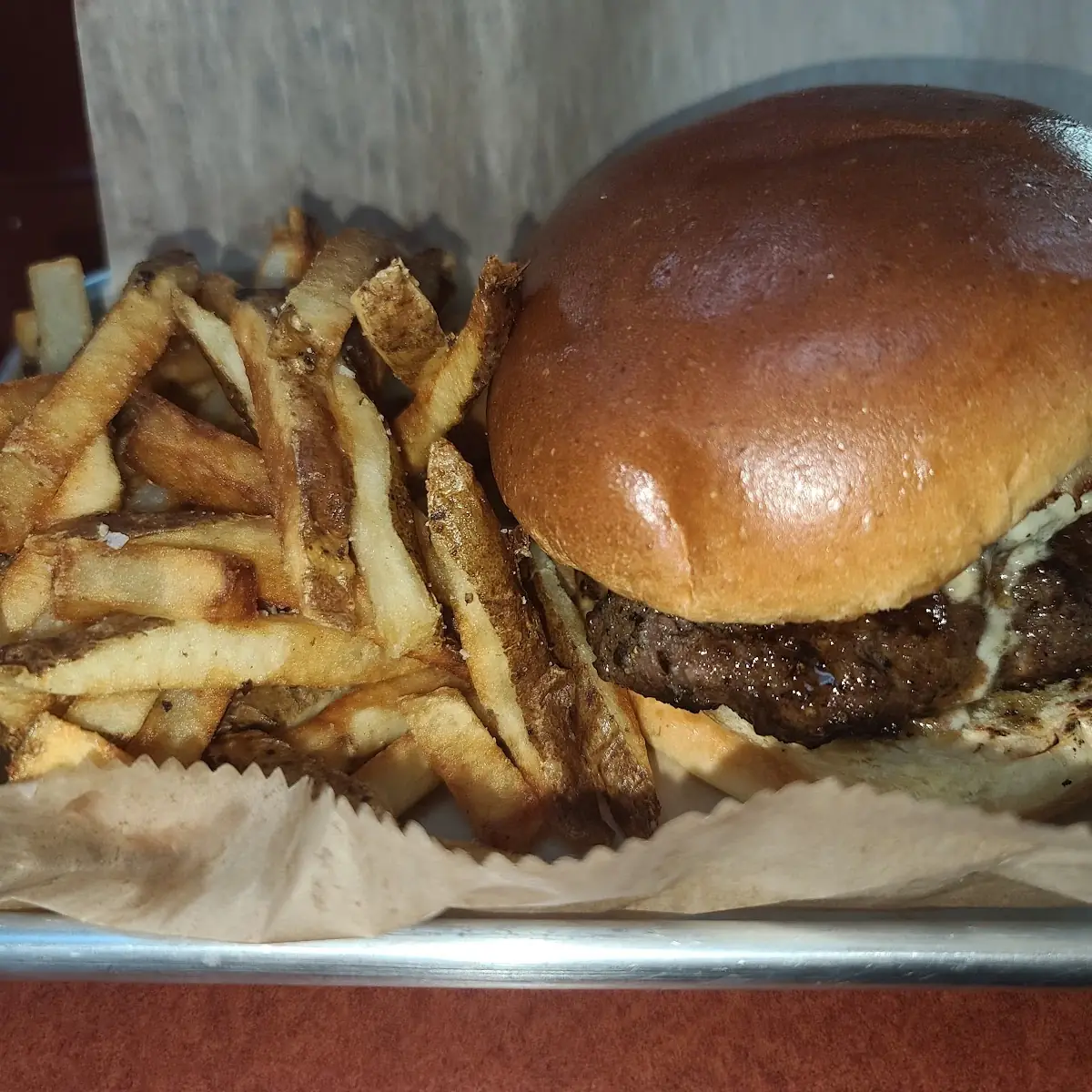 Black and Blue Cheese Burger