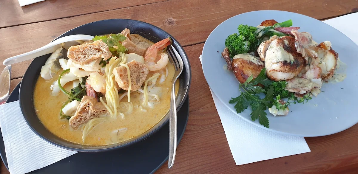 Seafood Laksa and a Chicken Specility, The Location Cafe