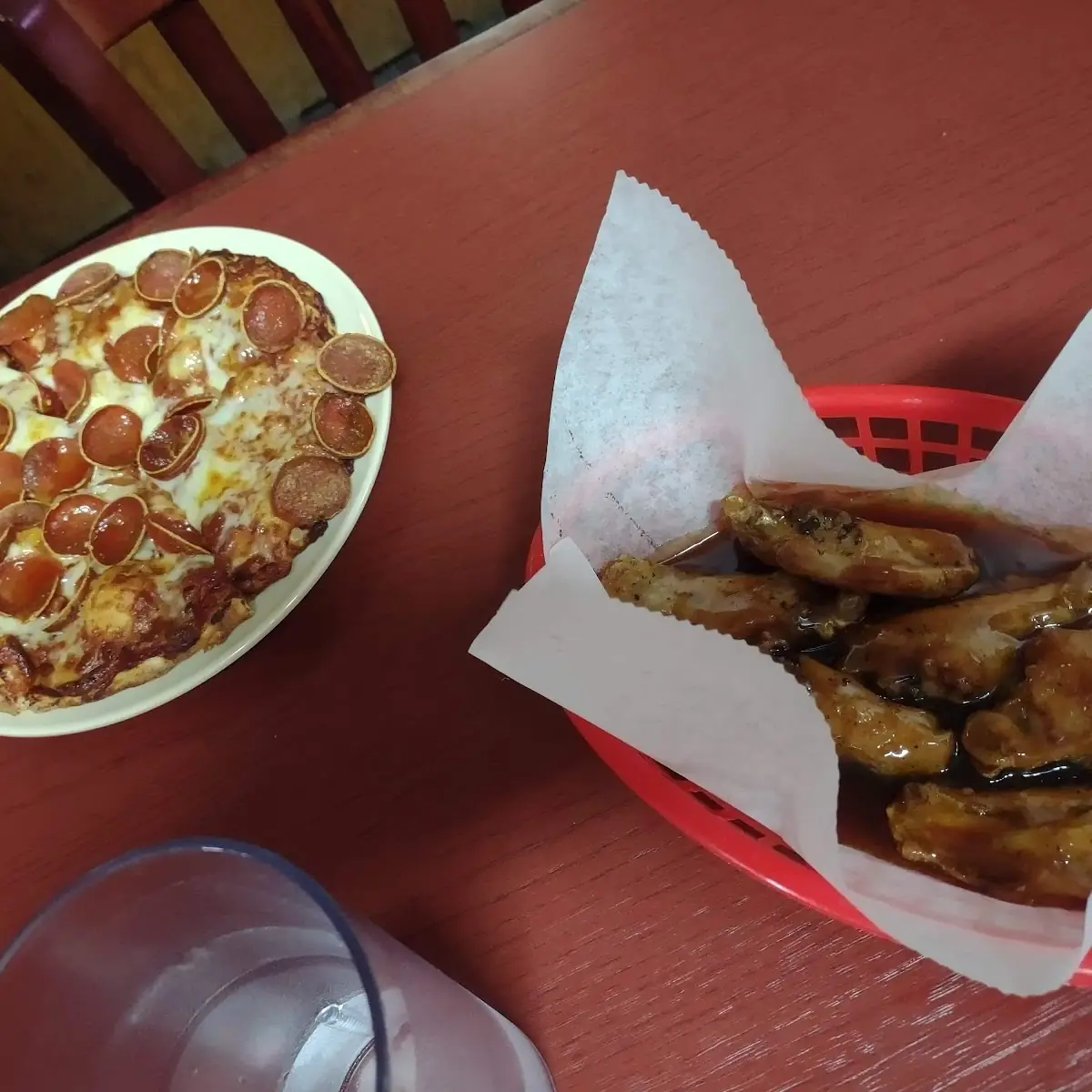 Mini Pepperoni Pizza and Garlicy Chicken Wings